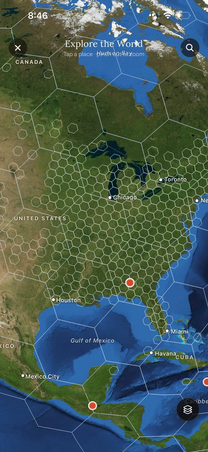 A closer map view of hexagonal regions used to organize Fauna’s local content